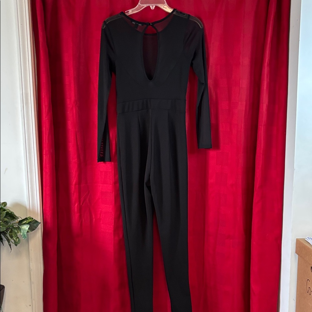 Haute Monde Black Long Sleeve Jumpsuit